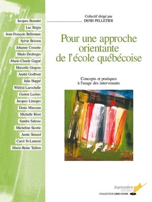 cover image of Pour une approche orientante de l'école québécoise